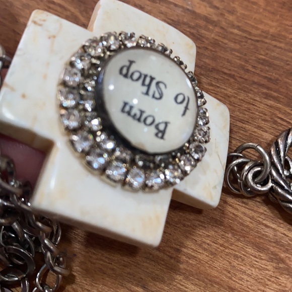 “Born to Shop” bracelet vintage bracelet cross - Picture 13 of 16